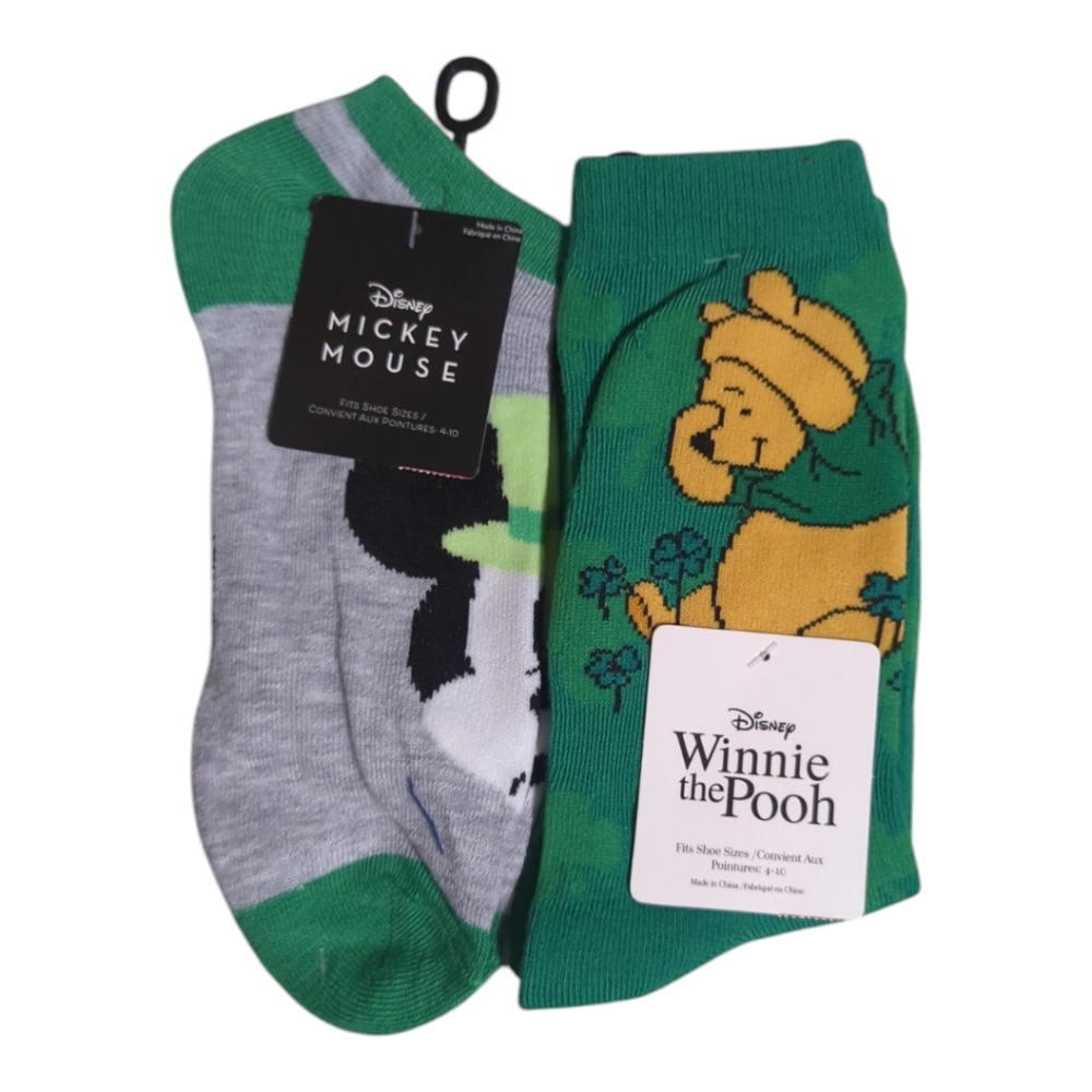 Disney Green and Gray Socks  - Only Mickey Mouse Pair (Pooh socks sold already)